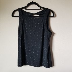 Banana Republic Black Tank White Polka Dot Sz M